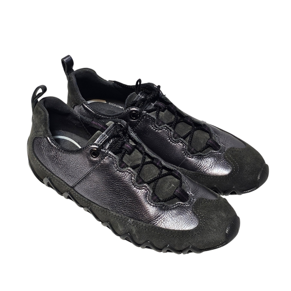Ecco Dayla Sneaker Women's Size 36 Black Leather Lace Up Walking Comfort Shoe